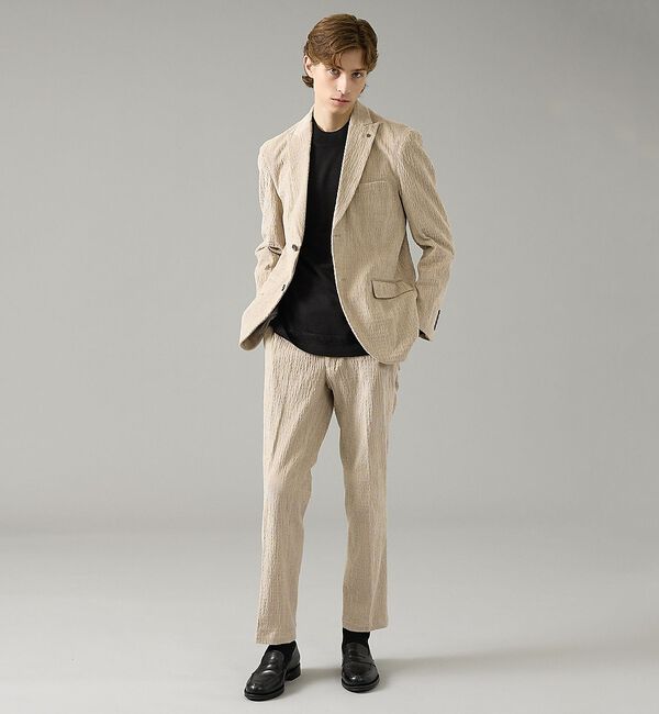 ABAHOUSE「【セットアップ対応】シャーリング コーデュロイ ジャケット」|テーラードジャケット|