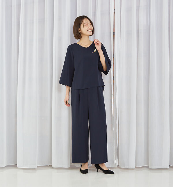 abahouse mavie「【販売店舗限定！上下２点セット】フレアブラウス&times;ワイドパンツセットアップ」|ワンピース|