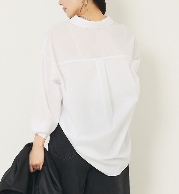 abahouse mavie「メンズライクオーバーシャツ」|シャツ・ブラウス|ホワイト