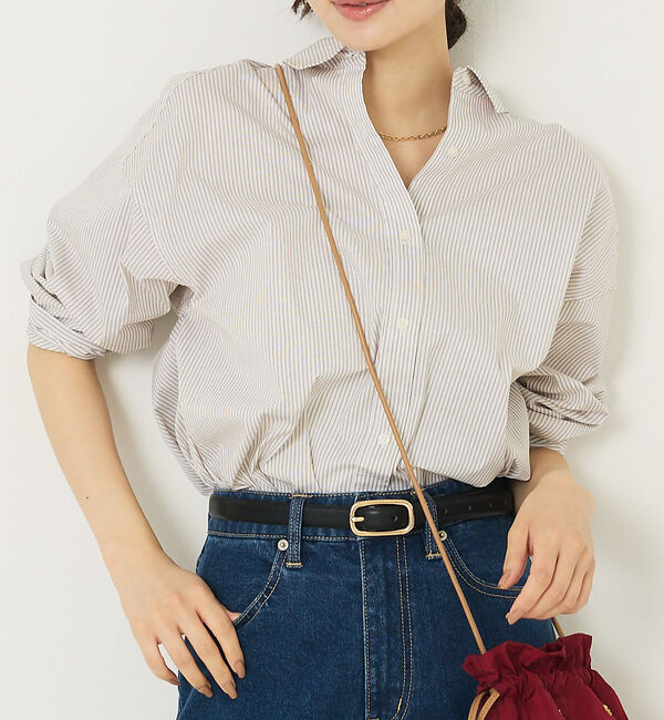 abahouse mavie「メンズライクオーバーシャツ」|シャツ・ブラウス|ホワイト系その他1