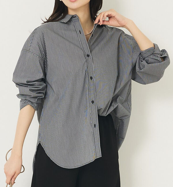 abahouse mavie「メンズライクオーバーシャツ」|シャツ・ブラウス|グレー系その他1