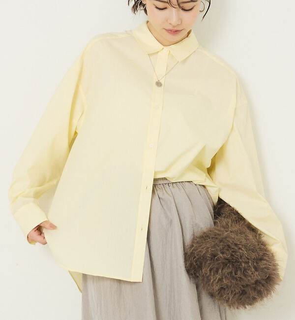 abahouse mavie「メンズライクオーバーシャツ」|シャツ・ブラウス|クリーム