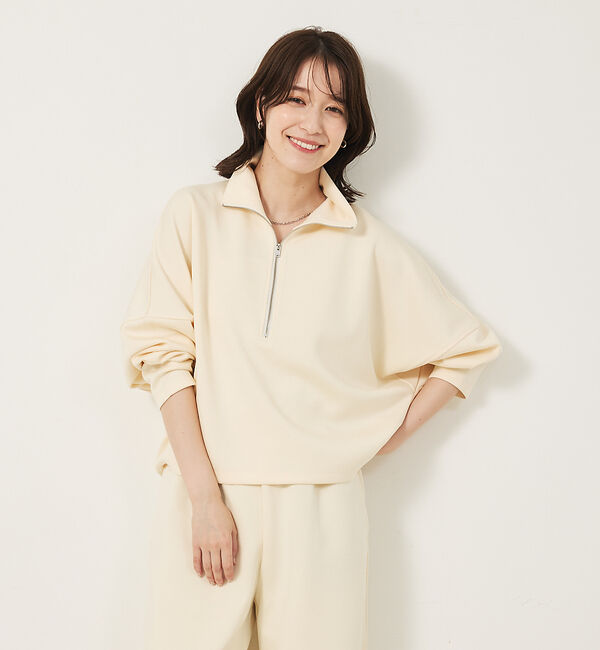 abahouse mavie「ライトダンボールハーフジッププルオーバー」|スウェット・ジャージ|