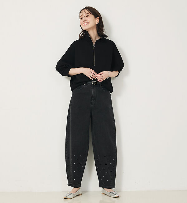 abahouse mavie「ライトダンボールハーフジッププルオーバー」|スウェット・ジャージ|