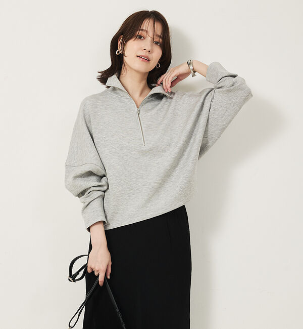 abahouse mavie「ライトダンボールハーフジッププルオーバー」|スウェット・ジャージ|