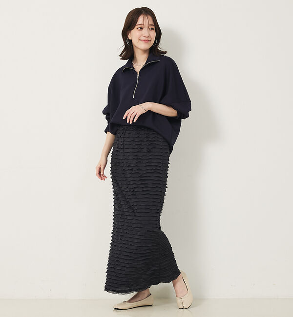 abahouse mavie「ライトダンボールハーフジッププルオーバー」|スウェット・ジャージ|