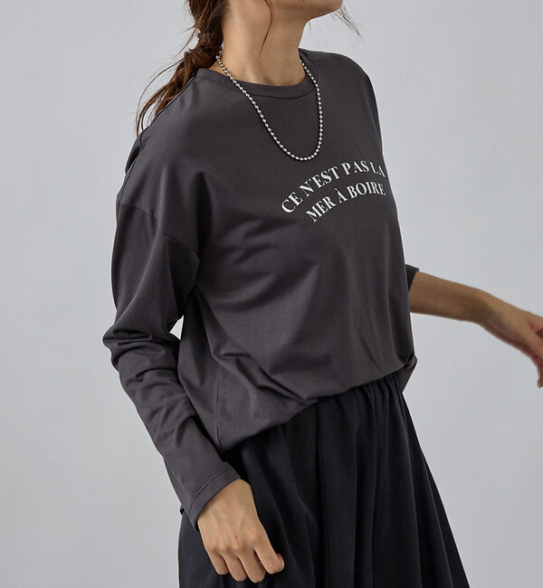 abahouse mavie「ロゴロンT」|Tシャツ・カットソー|チャコールグレー