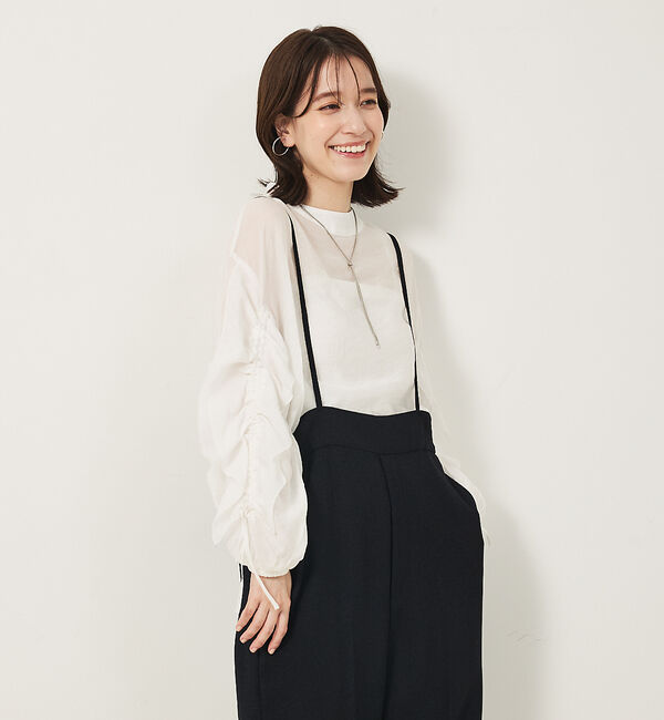 abahouse mavie「フリルギャザーシアーブラウス」|シャツ・ブラウス|