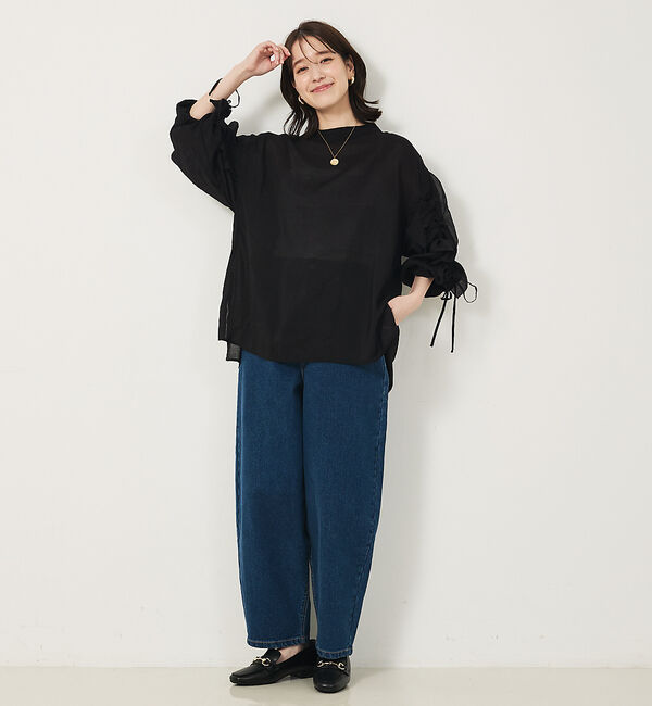 abahouse mavie「フリルギャザーシアーブラウス」|シャツ・ブラウス|