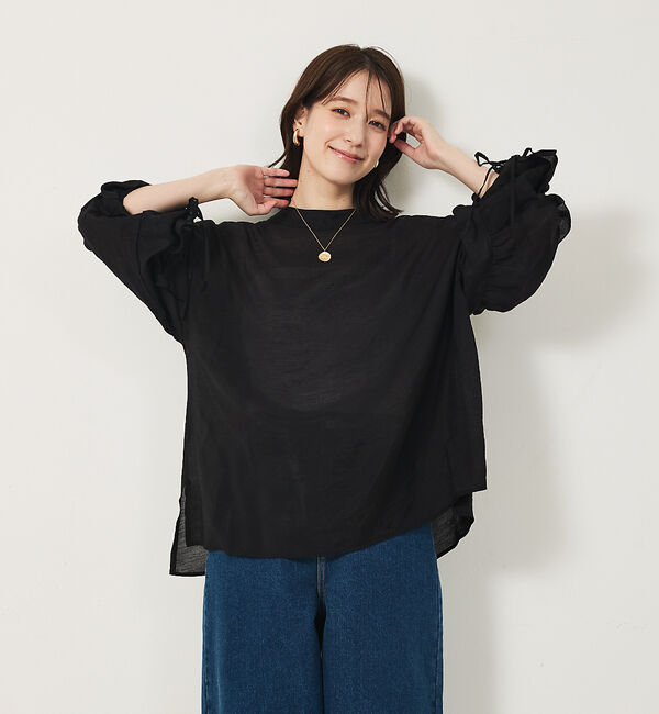 abahouse mavie「フリルギャザーシアーブラウス」|シャツ・ブラウス|