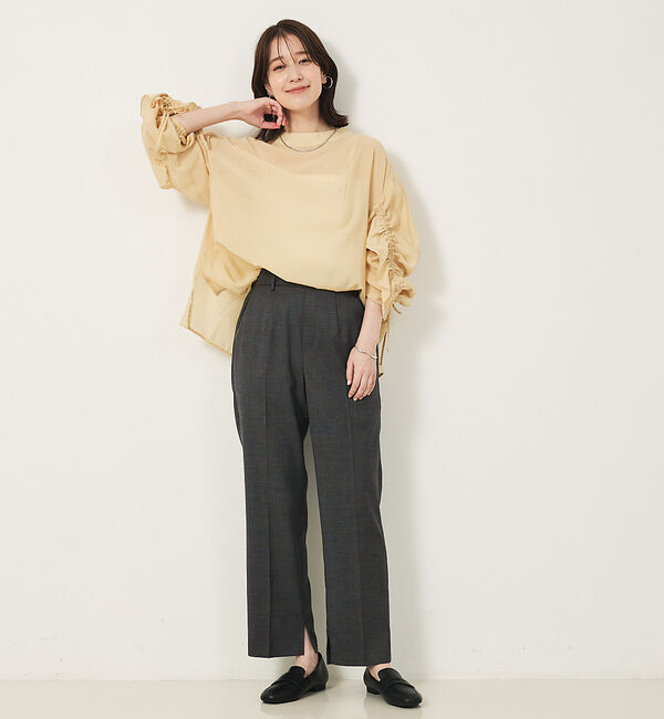 abahouse mavie「フリルギャザーシアーブラウス」|シャツ・ブラウス|