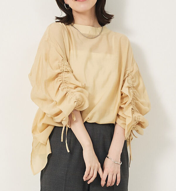 abahouse mavie「フリルギャザーシアーブラウス」|シャツ・ブラウス|