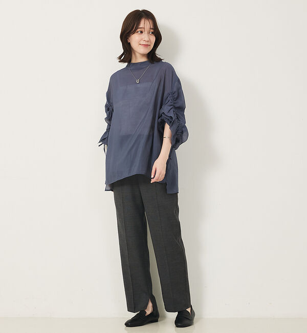 abahouse mavie「フリルギャザーシアーブラウス」|シャツ・ブラウス|