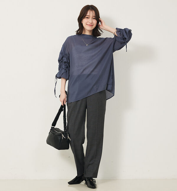 abahouse mavie「フリルギャザーシアーブラウス」|シャツ・ブラウス|