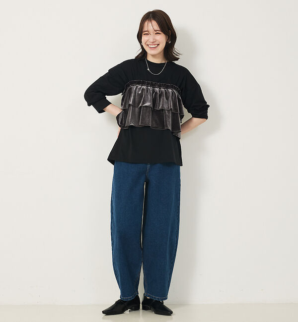 abahouse mavie「【WEB Domani掲載】ベロアビスチェ付ロンT」|Tシャツ・カットソー|