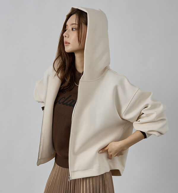 abahouse mavie「シルキーダンボールフーディー」|パーカー|アイボリー