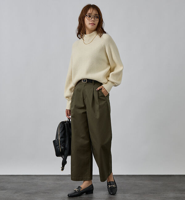 abahouse mavie「片畦モックネックプルオーバー」|ニット・セーター|