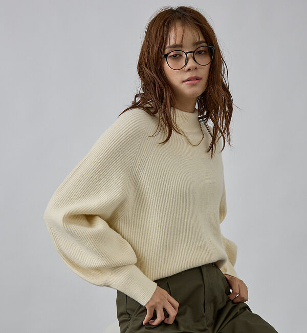 abahouse mavie「片畦モックネックプルオーバー」|ニット・セーター|