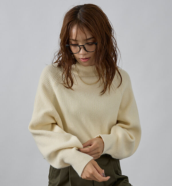 abahouse mavie「片畦モックネックプルオーバー」|ニット・セーター|