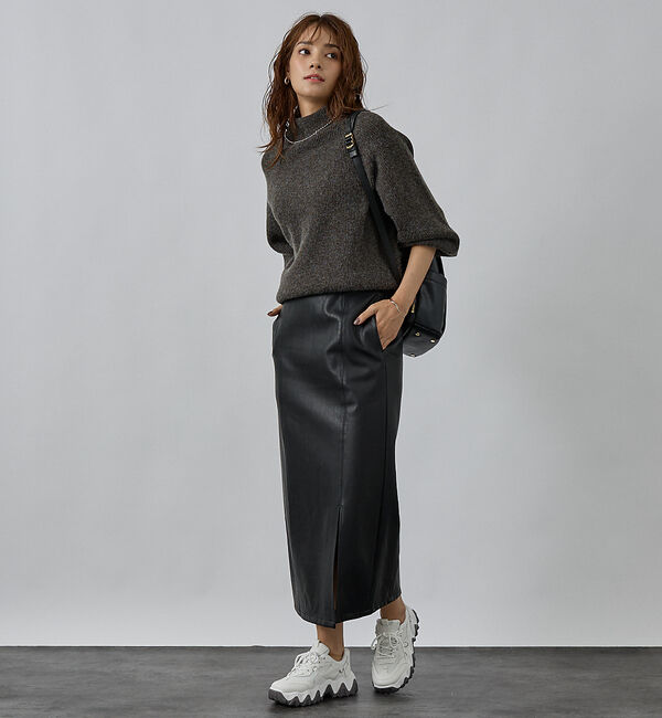 abahouse mavie「片畦モックネックプルオーバー」|ニット・セーター|