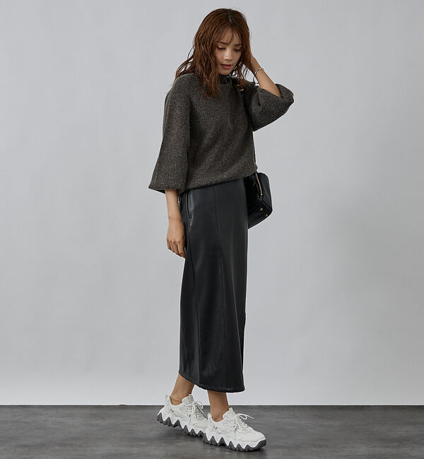 abahouse mavie「片畦モックネックプルオーバー」|ニット・セーター|