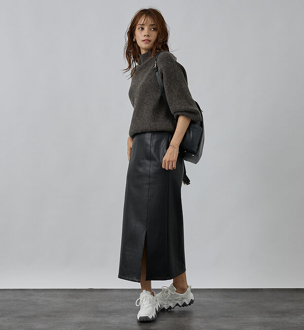 abahouse mavie「片畦モックネックプルオーバー」|ニット・セーター|