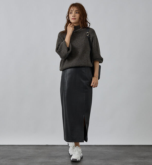 abahouse mavie「片畦モックネックプルオーバー」|ニット・セーター|