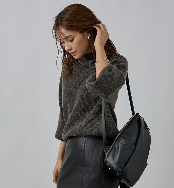 abahouse mavie「片畦モックネックプルオーバー」|ニット・セーター|