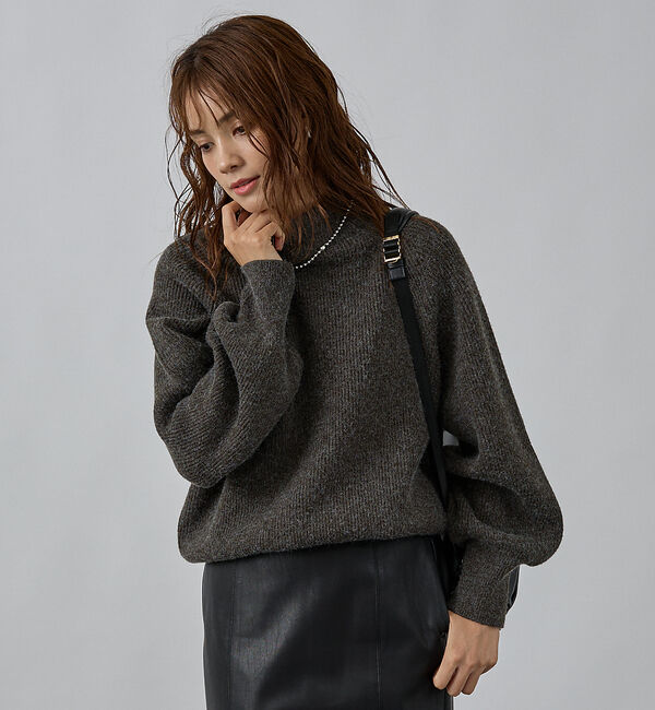 abahouse mavie「片畦モックネックプルオーバー」|ニット・セーター|