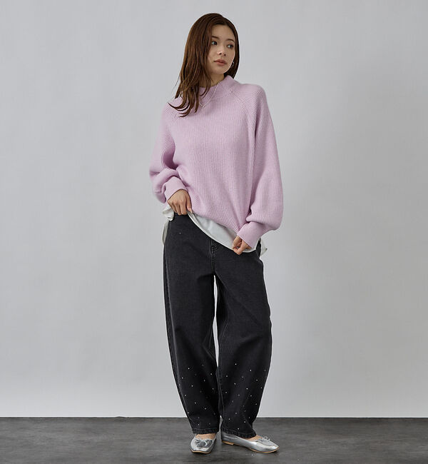 abahouse mavie「片畦モックネックプルオーバー」|ニット・セーター|