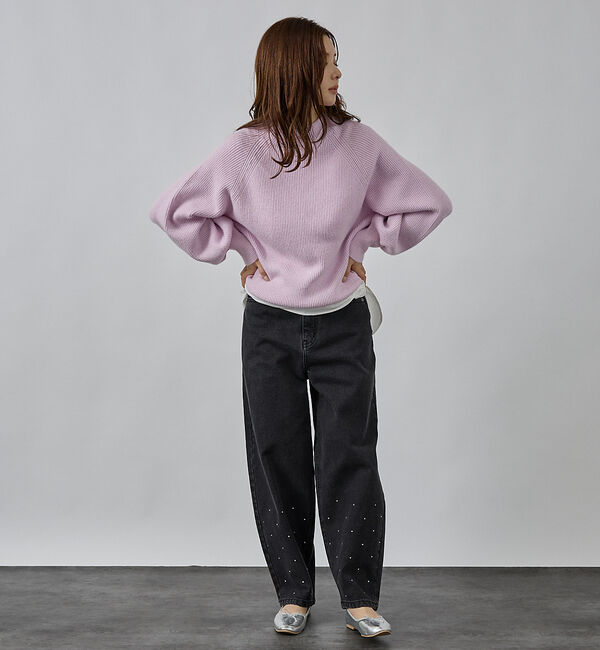 abahouse mavie「片畦モックネックプルオーバー」|ニット・セーター|