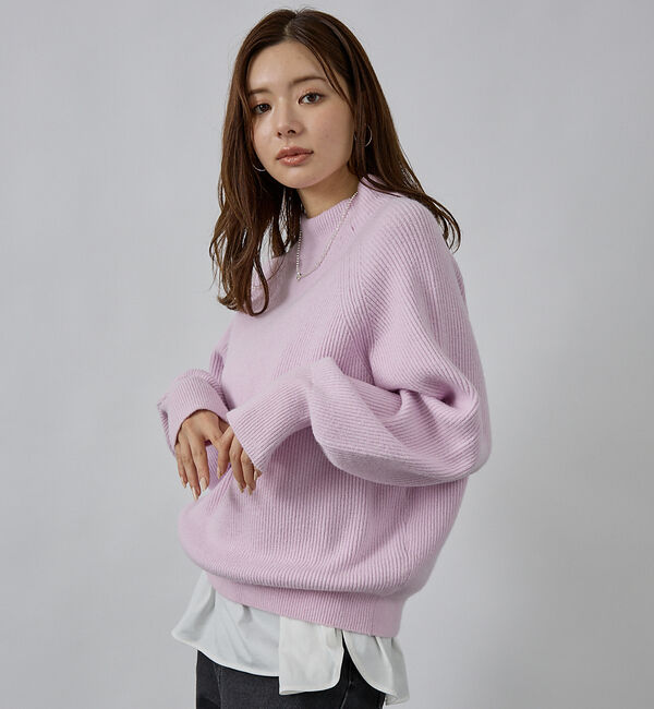 abahouse mavie「片畦モックネックプルオーバー」|ニット・セーター|