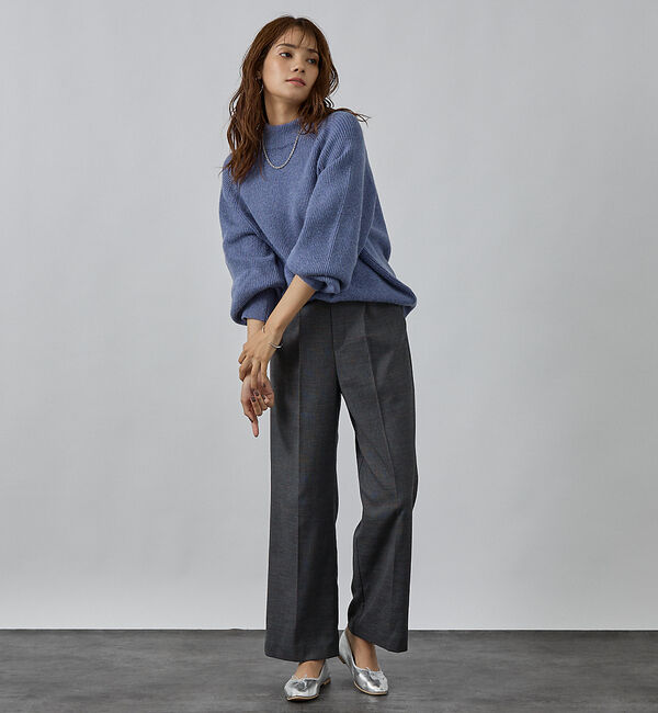 abahouse mavie「片畦モックネックプルオーバー」|ニット・セーター|