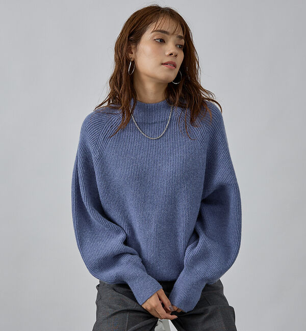 abahouse mavie「片畦モックネックプルオーバー」|ニット・セーター|