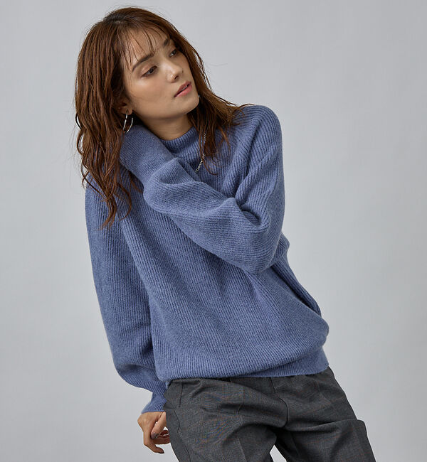 abahouse mavie「片畦モックネックプルオーバー」|ニット・セーター|