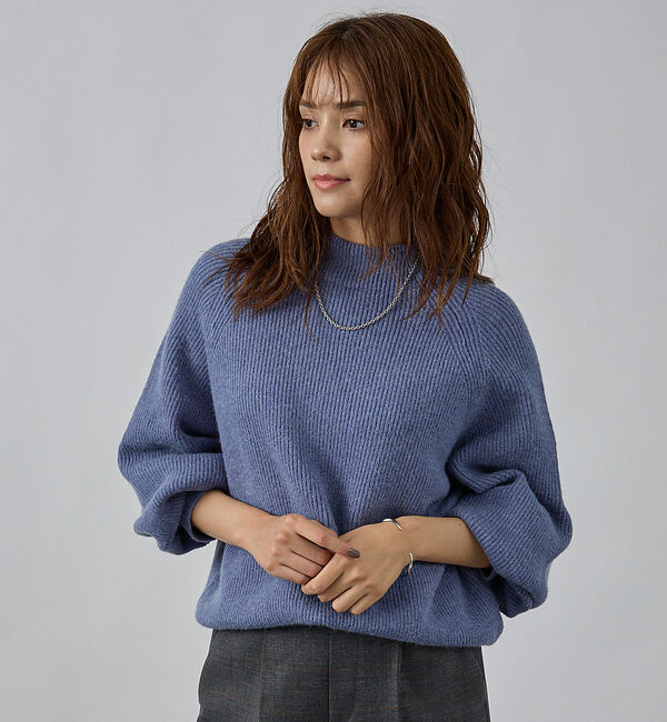 abahouse mavie「片畦モックネックプルオーバー」|ニット・セーター|