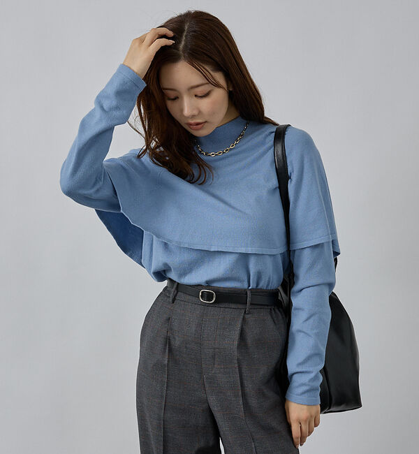 abahouse mavie「ハイネックケーププルオーバー」|ニット・セーター|