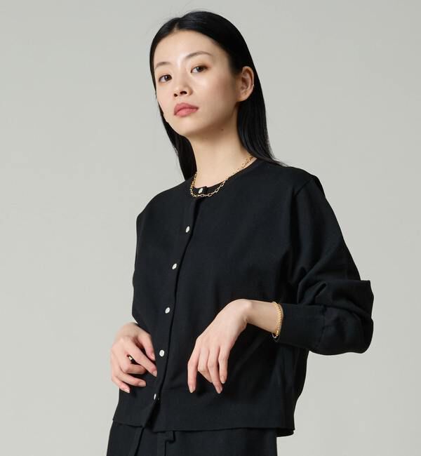 Liesse「ドット釦カーディガン」|カーディガン|ブラック