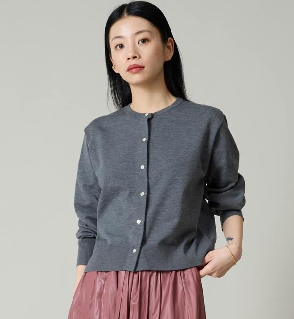 Liesse「ドット釦カーディガン」|カーディガン|グレー