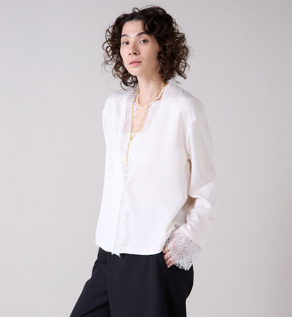 Liesse「スカラップレース使いブラウス」|シャツ・ブラウス|