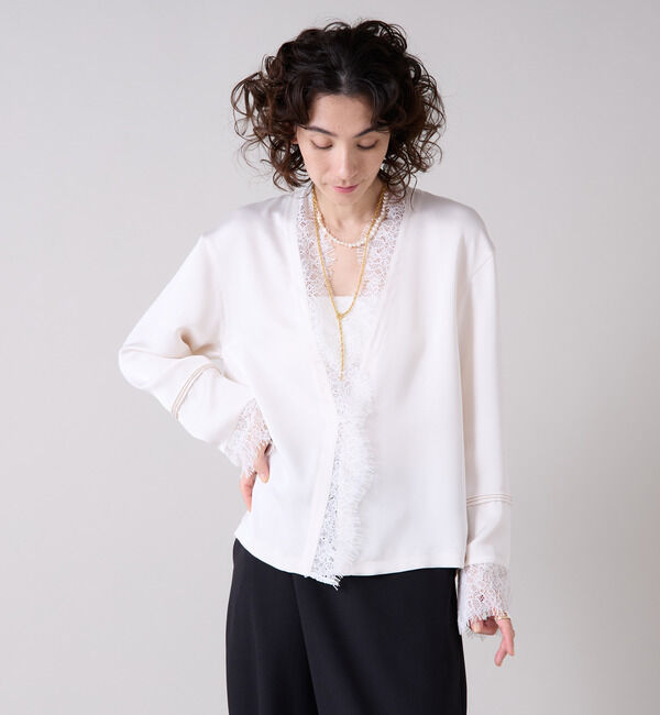 Liesse「スカラップレース使いブラウス」|シャツ・ブラウス|