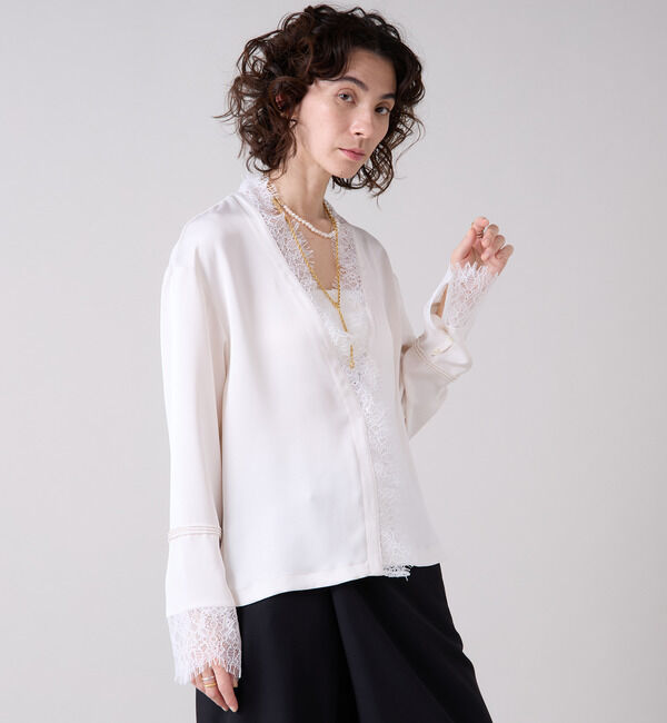 Liesse「スカラップレース使いブラウス」|シャツ・ブラウス|