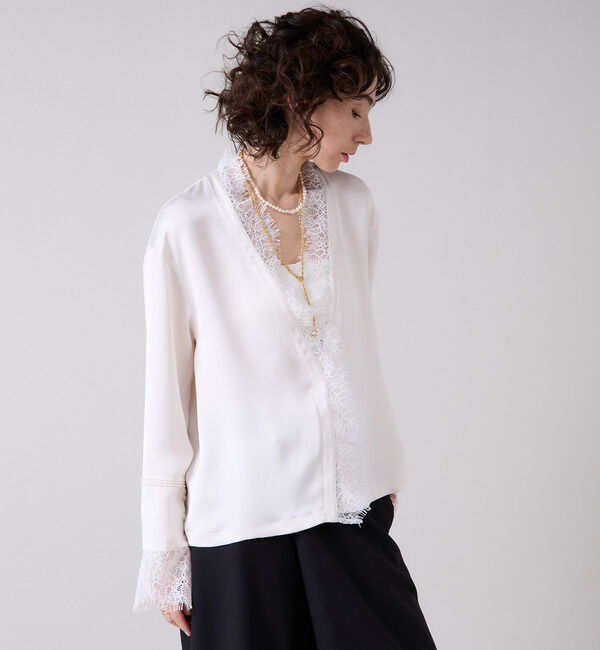Liesse「スカラップレース使いブラウス」|シャツ・ブラウス|