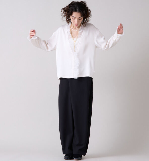 Liesse「スカラップレース使いブラウス」|シャツ・ブラウス|