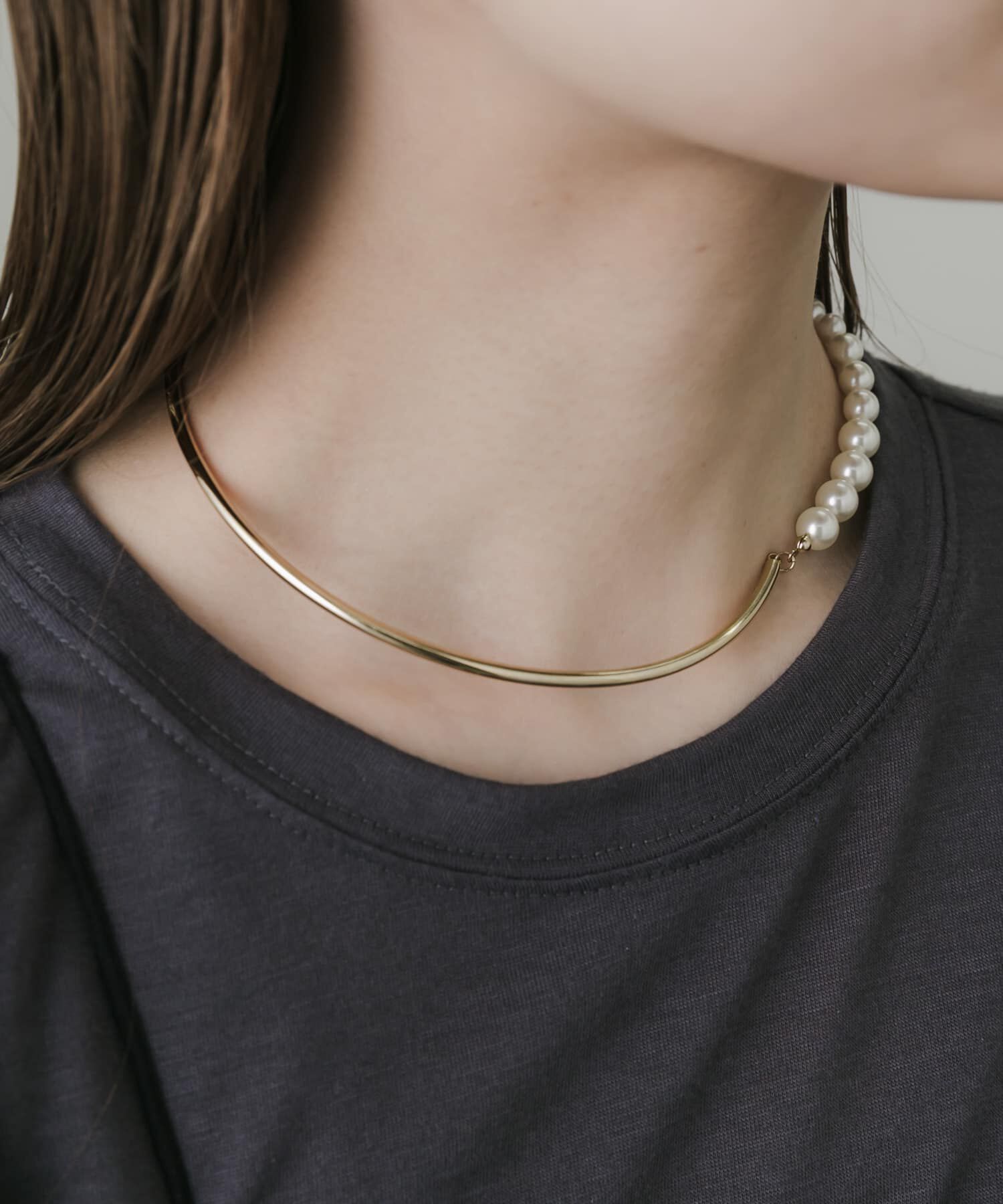 SMELLY「グラデーションパールネックカフ」|ネックレス|