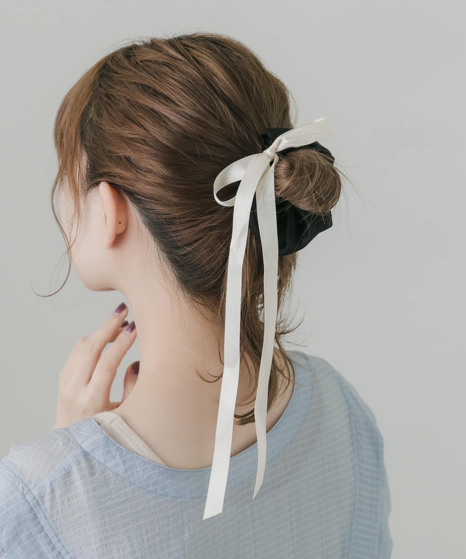 SMELLY「マルチWAYバイカラーヘアリボン」|その他|ブラック系その他