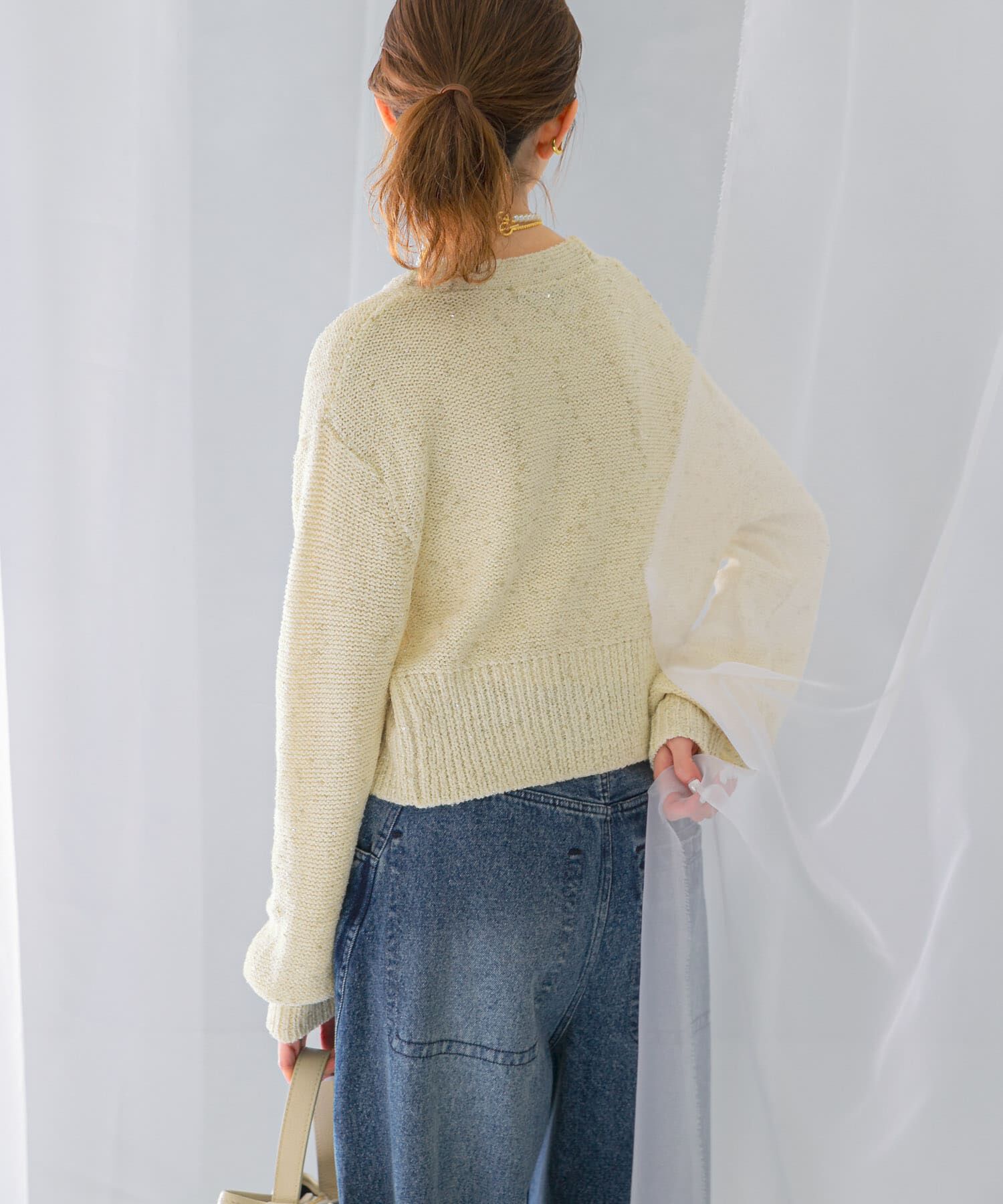 URBAN RESEARCH ROSSO「ラメミックスショートカーディガン」|カーディガン|