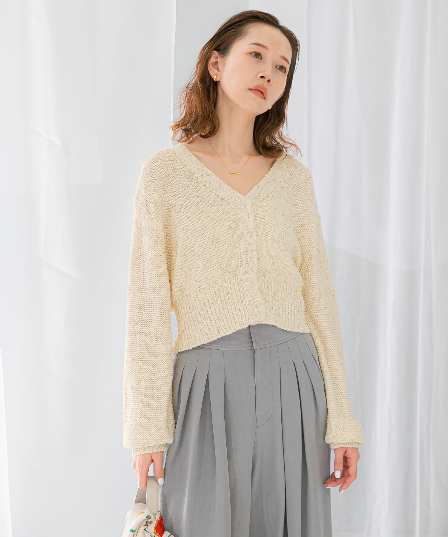 URBAN RESEARCH ROSSO「ラメミックスショートカーディガン」|カーディガン|