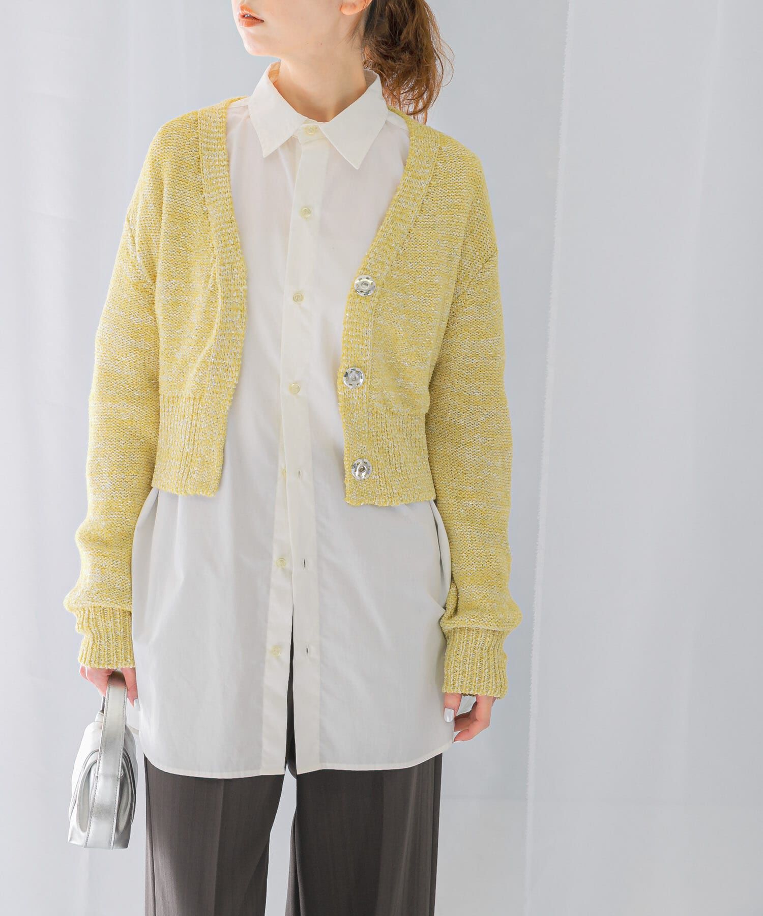 URBAN RESEARCH ROSSO「ラメミックスショートカーディガン」|カーディガン|