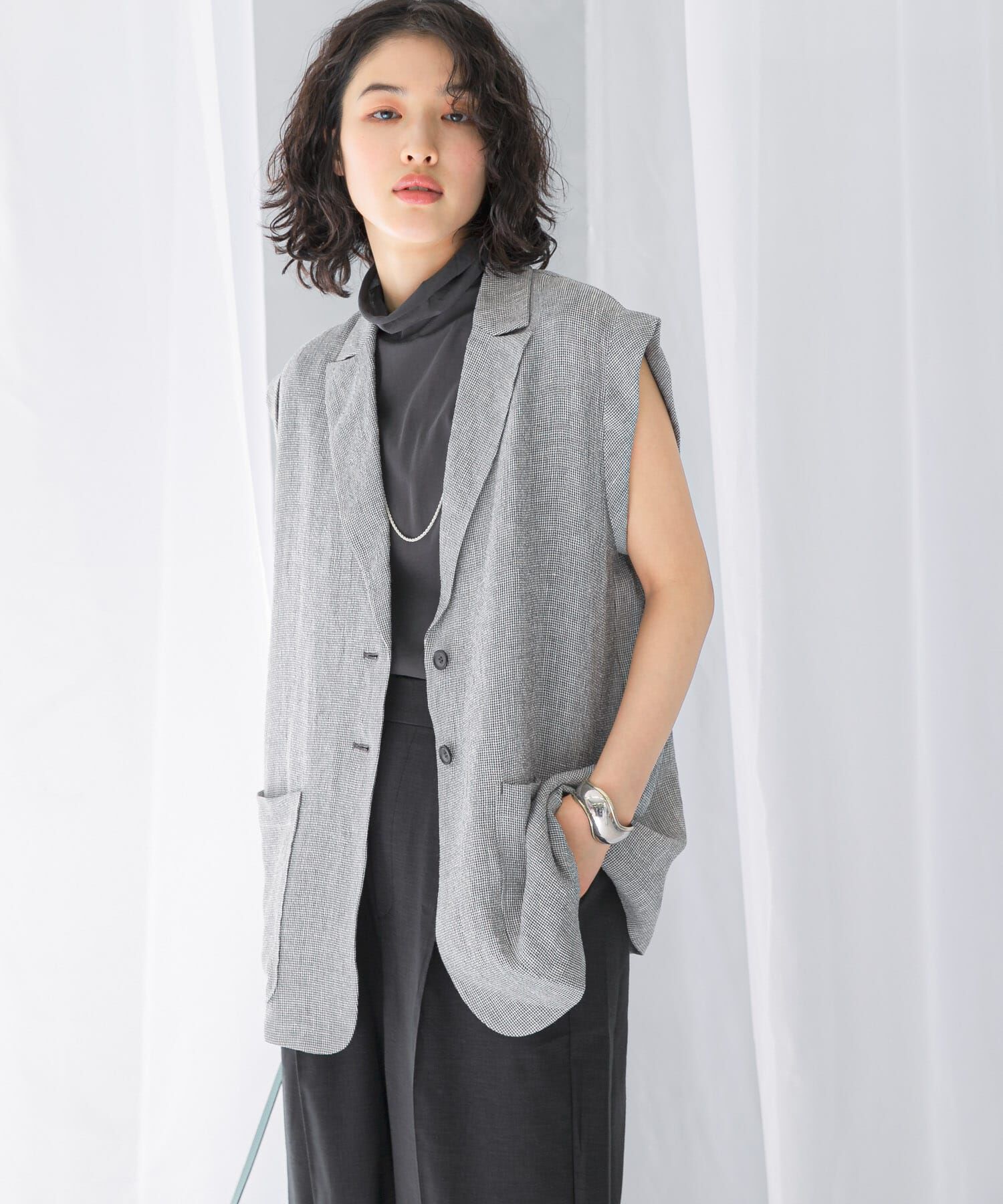 URBAN RESEARCH ROSSO「リネンミドルジレ」|ベスト・ジレ|